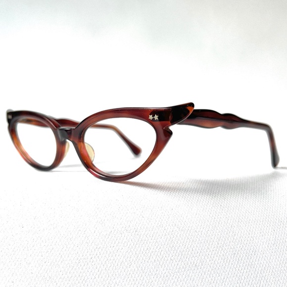 Petite Fit Cat Eye MCM Eyeglasses New Old Stock 1950s Tortoise Glasses Frames US - Picture 8 of 13